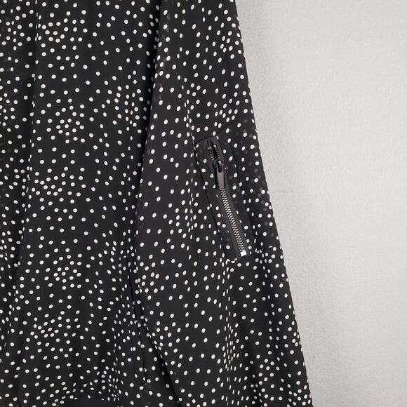 Torrid Size 2X Chiffon Bomber Jacket Black White Polka Dot Whimsigoth Fall Witch - Picture 2 of 10